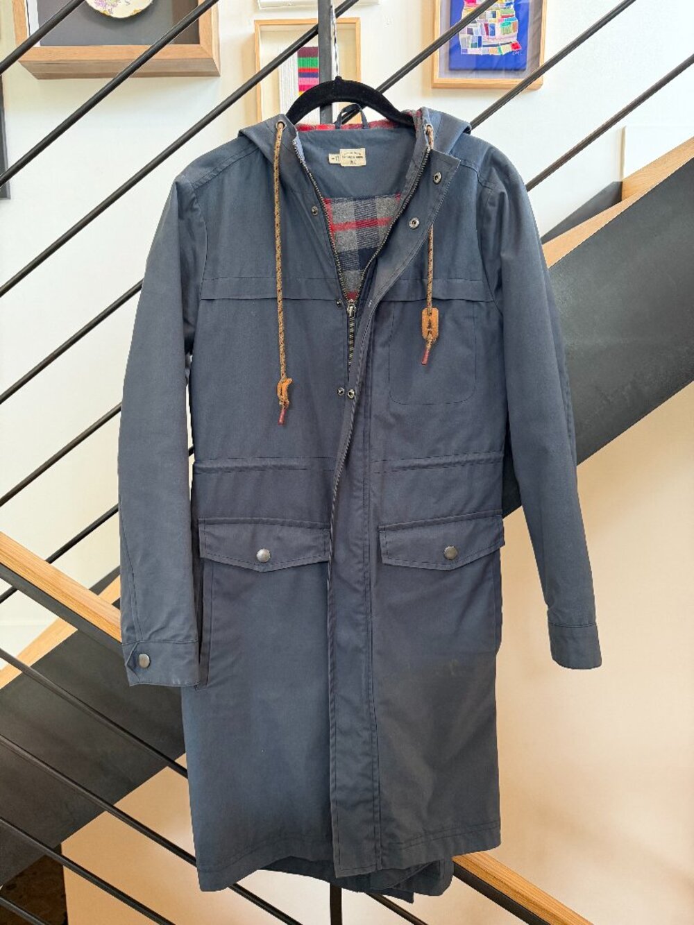 Farmhouse Chic Size S Flannel-lined Hooded Canvas Jacket